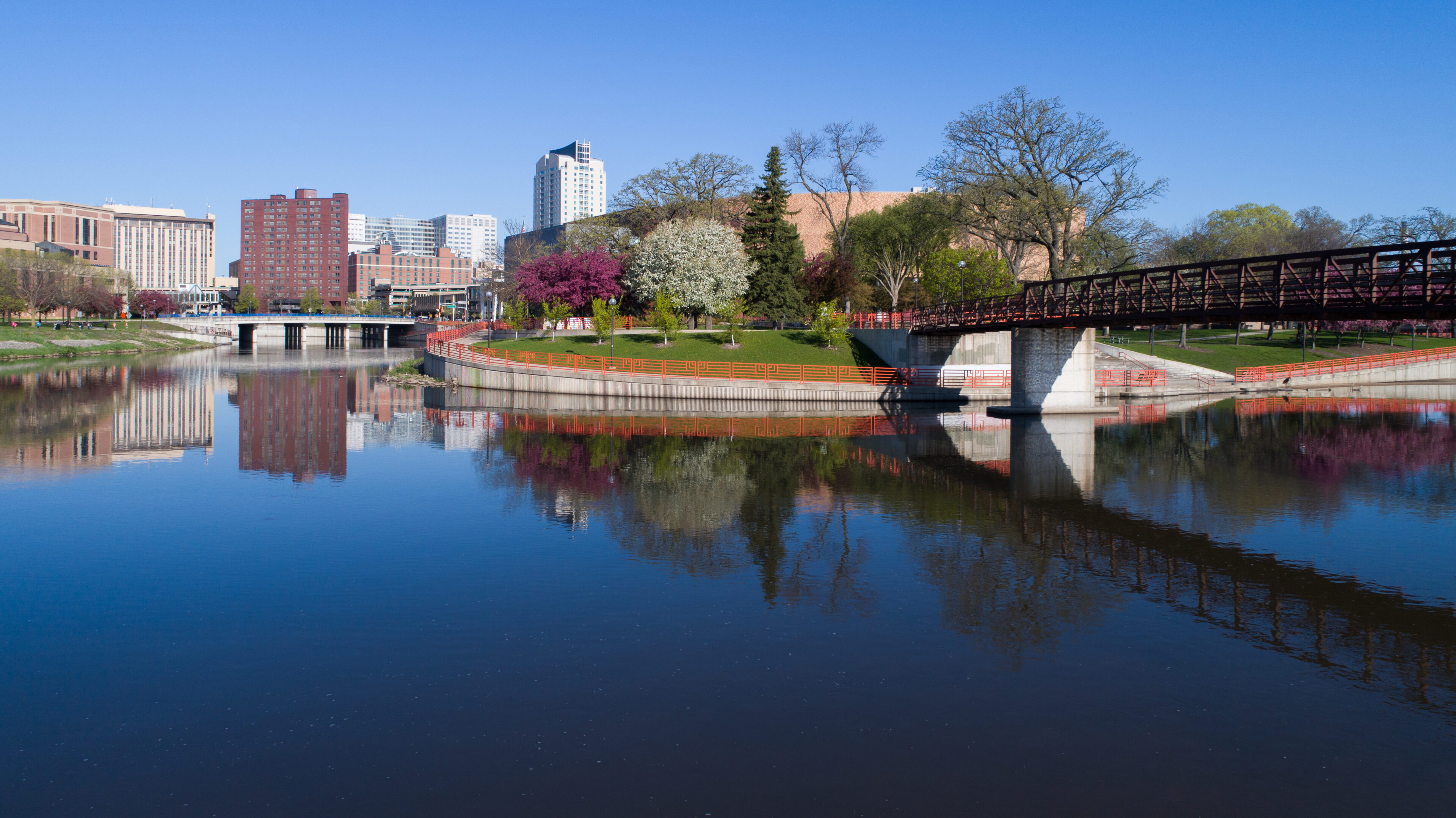 A view of the city from across the water.